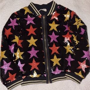 Hannah Banana Sequin Jacket with Black and Orange Accents